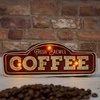 Sieninis šviestuvas TelForceone RETRO Metal Sign LED šviežiai užplikyta kava"Forever" šviesiai