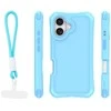 Dėklas Telforceone Safepop case with strap for iPhone 16 6,1" mėlynas