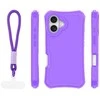 Telforceone „Safepop“ dėklas su dirželiu, skirtas „iPhone 16 6,1“; violetinis