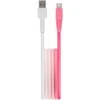 Telforceone Setty USB - USB-C kabelis 1,5 m 3A KGA-C-1.5320 baltas-rožinis gradientas