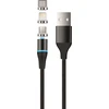 Setty magnetinis laidas DT 3in1 2,5A 1,0 m KBM-01 juodas JO