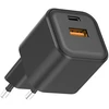 Telforceone Setty sieninis įkroviklis USB-A + USB-C 20W LSGaN-AC-201 juodas