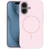 Telforceone Plonas silikoninis „Magsafe“ dėklas, skirtas „iPhone 16“, šviesiai rožinis