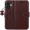 Dėklas Telforceone Smart Luxe leather case for iPhone 16 6,1" ruda