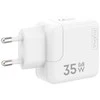 Maxximus SIENINIS ĮKROVIKLIS MX BURST GaN PD 35W, 2xUSB-C + C/C PD LAIDAS 65W Baltas