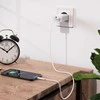 Tinklo įkroviklis T-PHOX SPEEDY USB-C 20W/USB 18W PD QC + KABELIS LIGHTNING 1M baltos spalvos