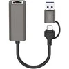 XO adapteris HUB HUB018 2in1 USB-USB-C – RJ45 pilkas