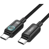 XO cable NB-Q312A PD USB-C - USB-C 1,0m 240W juodas with LED