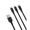 XO kabelis NB173 3in1 USB - Lightning + USB-C + microUSB 1,2 m 2,4A raudonos spalvos