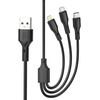 XO kabelis NB230 3w1 USB - Lightning + USB-C + microUSB 1,0m 2,4A baltos spalvos