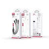 XO kabelis NB230 3w1 USB - Lightning + USB-C + microUSB 1,0m 2,4A baltos spalvos