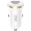 XO automobilinis įkroviklis CC56 PD 30W QC 1x USB 1x USB-C baltas + USB – USB-C laidas