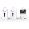 XO car charger CC60 60W 1x USB 1x USB-C juodos spalvos + USB-C - USB-C kabelis