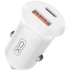 XO automobilinis įkroviklis CC69 PD 30W QC 1x USB 1x USB-C baltas