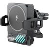 XO car holder SL14 with wireless inductive charger 25W juodas air vent with LED and cooling
