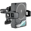 XO car holder SL14 with wireless inductive charger 25W juodas air vent with LED and cooling