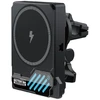 XO car holder SL14 with wireless inductive charger 25W juodas air vent with LED and cooling