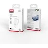 XO laidinis įkroviklis CE02D QC 3.0 18W 1x USB baltos spalvos + USB-C kabelis