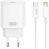 XO sieninis įkroviklis CE25 PD 25W 1x USB-C baltas + laidas USB-C – USB-C