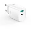 XO wall charger CE29 PD 20W 1x USB-C 1x USB baltas