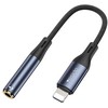 Adapteris USB Yesido YAU37 Lightning - Jack 3.5mm Juodas