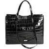 Elegant Leather Shopper Bag Solier FL63 Noirelle – Juodas