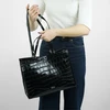 Elegant Leather Shopper Bag Solier FL63 Noirelle – Juodas