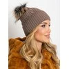 Kepurė Wool Fashion Italia Cap-AT-CZ-173501.44-tamsiai smėlio spalvos