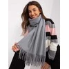 Wool Fashion Italia Šalikas-AT-SZ-23185.73P-tamsiai pilkas