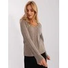 Wool Fashion Italia Megztinis-AT-SW-2329.98P-tamsiai smėlio spalvos