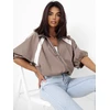 Italy Moda Bluza-MI-BL-K71751.94-ciemny bezowy