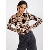 Italy Moda Palaidinė-DHJ-BZ-6291.56P-juoda-smėlio spalvos