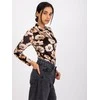 Italy Moda Palaidinė-DHJ-BZ-6291.56P-juoda-smėlio spalvos