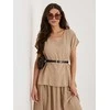 Italy Moda Bluzka-IT-BZ-FL10332.80-camelowy