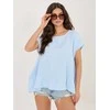 Italy Moda Bluzka-IT-BZ-FL10332.80-šviesiai mėlyna
