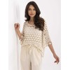 Italy Moda Bluzka-MI-BZ-9007.77-smėlio spalva