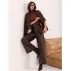 Italy Moda Kelnės-IR-SP-YAC1009.01P-ciemny ruda