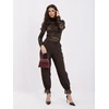 Italy Moda Kelnės-MI-SP-4426.76-ciemny ruda