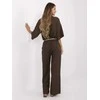 Italy Moda Kelnės-MI-SP-6560.73P-ciemny ruda