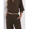 Italy Moda Kelnės-MI-SP-6560.73P-ciemny ruda