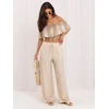 Italy Moda Kelnės-MO-SP-2606.87-jasny smėlio spalva