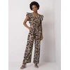 Italy Moda Kombinezonas moterims DHJ-KO-13568.13P-juodas-smėlio spalvos