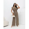 Italy Moda Kombinezonas-MI-KO-3125.14P-ciemny bezowy