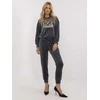 Italy Moda Veliūrinis laisvalaikio kostiumas moterims -DHJ-KMPL-8655-1,67-grafitas