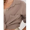 Italy Moda Koszula-MI-KS-2337.77-ciemny bezowy