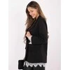 Italy Moda Švarkas moterims -IT-MA-FL9916-2.12P-juoda-sidabrinė