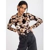 Italy Moda Palaidinė-DHJ-BZ-6291.56P-juoda-smėlio spalvos