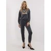 Italy Moda Veliūrinis laisvalaikio kostiumas moterims -DHJ-KMPL-8655-1,67-grafitas