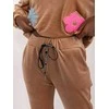 Italy Moda Veliūrinis laisvalaikio kostiumas moterims-DHJ-KMPL-8655.05-tamsiai smėlio spalvos