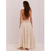 Italy Moda Spódnica-IT-SD-FL9357MSL.52-jasny smėlio spalva